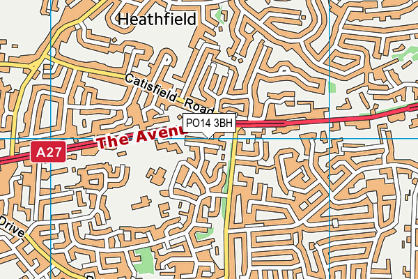 PO14 3BH map - OS VectorMap District (Ordnance Survey)