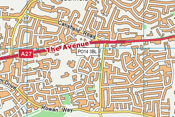 PO14 3BL map - OS VectorMap District (Ordnance Survey)