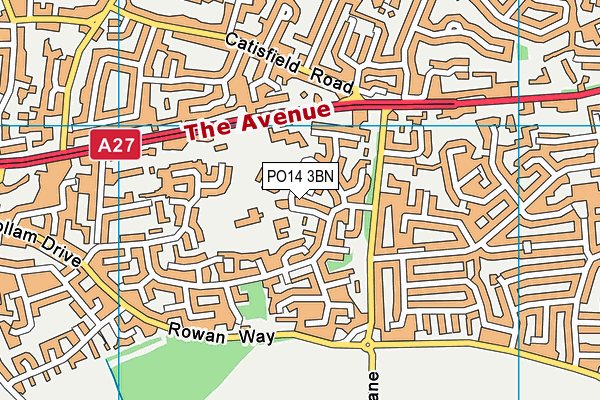 Heathfield Special School map (PO14 3BN) - OS VectorMap District (Ordnance Survey)
