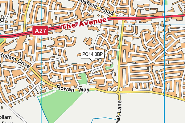 PO14 3BP map - OS VectorMap District (Ordnance Survey)