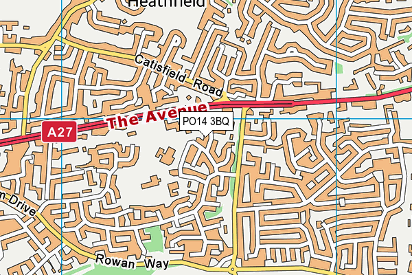 PO14 3BQ map - OS VectorMap District (Ordnance Survey)