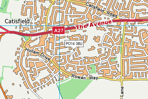 PO14 3BU map - OS VectorMap District (Ordnance Survey)