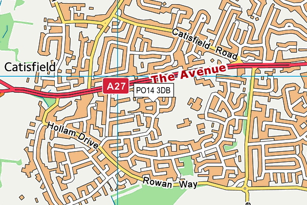 PO14 3DB map - OS VectorMap District (Ordnance Survey)