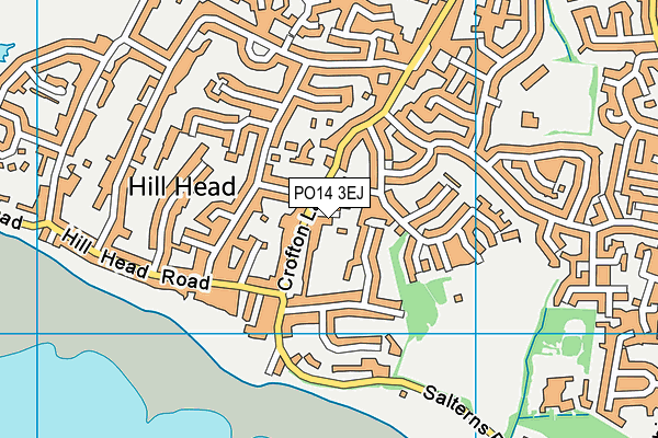 PO14 3EJ map - OS VectorMap District (Ordnance Survey)