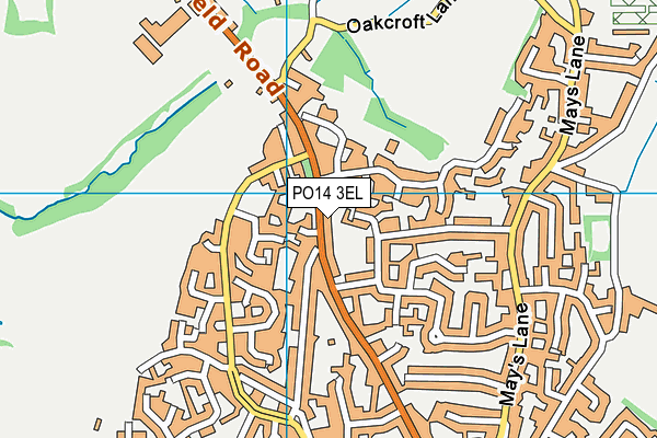 PO14 3EL map - OS VectorMap District (Ordnance Survey)