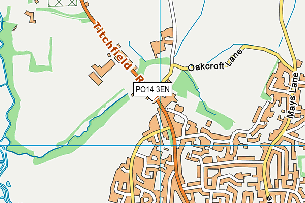PO14 3EN map - OS VectorMap District (Ordnance Survey)