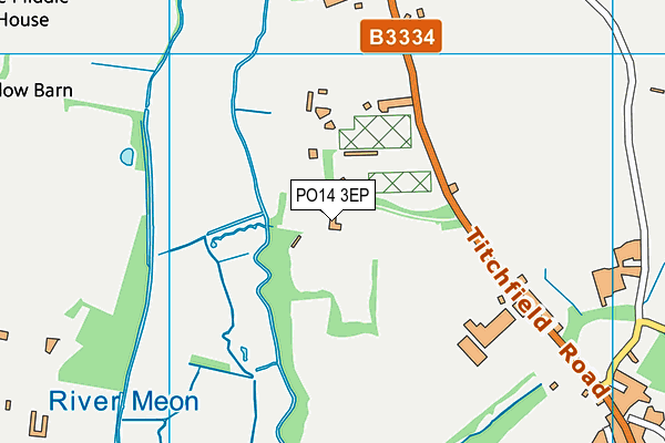 PO14 3EP map - OS VectorMap District (Ordnance Survey)