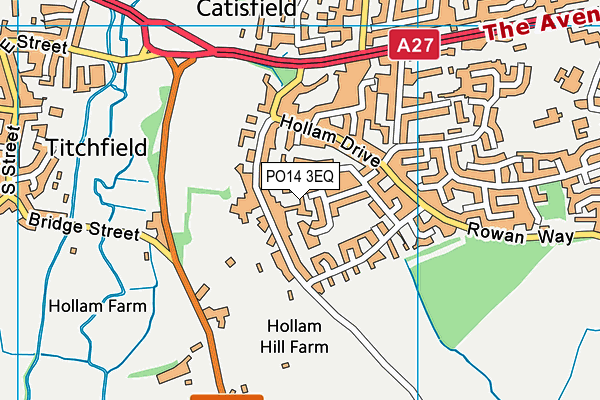 PO14 3EQ map - OS VectorMap District (Ordnance Survey)