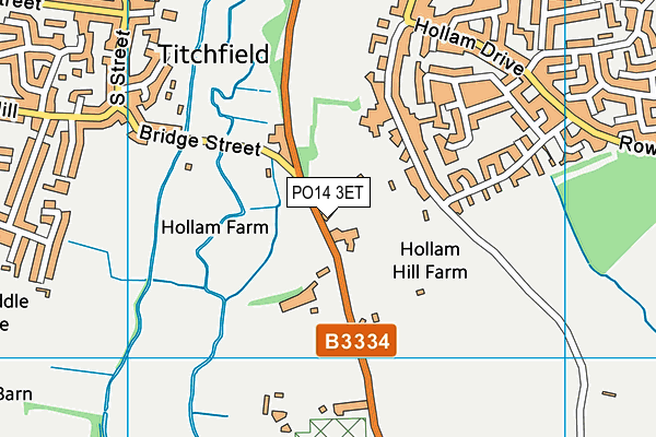 PO14 3ET map - OS VectorMap District (Ordnance Survey)