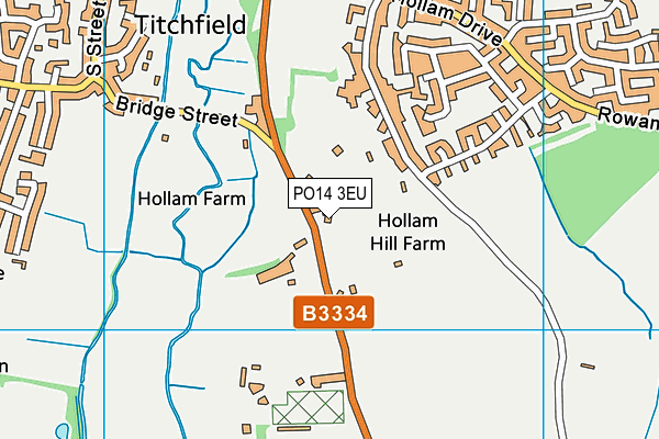 PO14 3EU map - OS VectorMap District (Ordnance Survey)