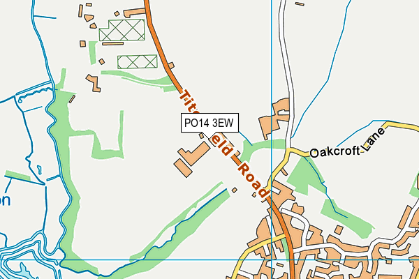 PO14 3EW map - OS VectorMap District (Ordnance Survey)