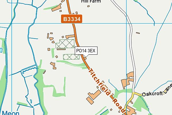 PO14 3EX map - OS VectorMap District (Ordnance Survey)