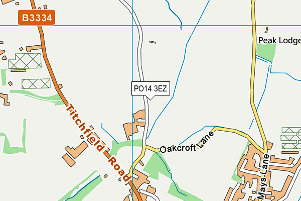 PO14 3EZ map - OS VectorMap District (Ordnance Survey)