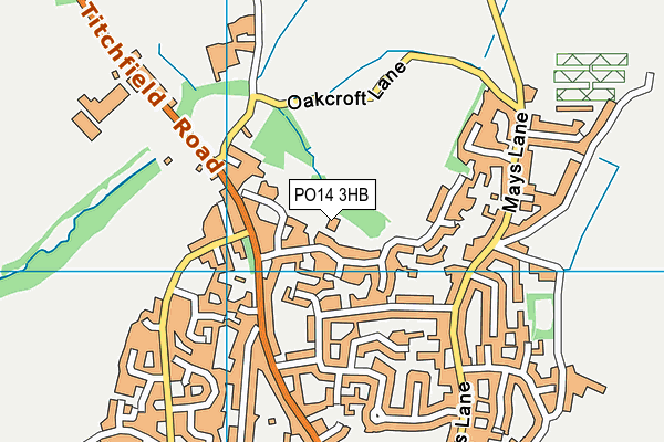 PO14 3HB map - OS VectorMap District (Ordnance Survey)