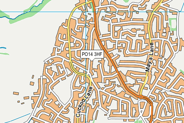 PO14 3HF map - OS VectorMap District (Ordnance Survey)