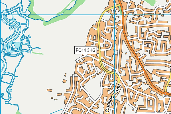 PO14 3HG map - OS VectorMap District (Ordnance Survey)