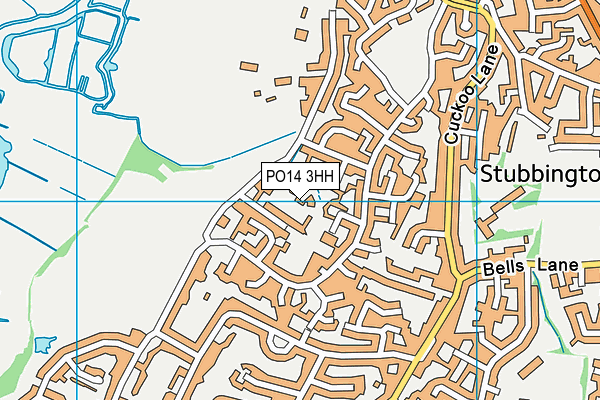 PO14 3HH map - OS VectorMap District (Ordnance Survey)