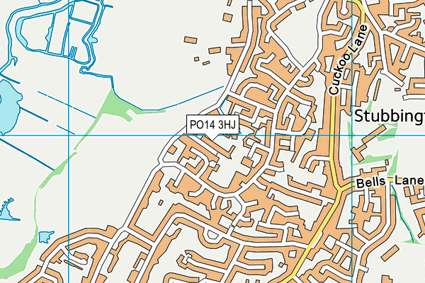 PO14 3HJ map - OS VectorMap District (Ordnance Survey)