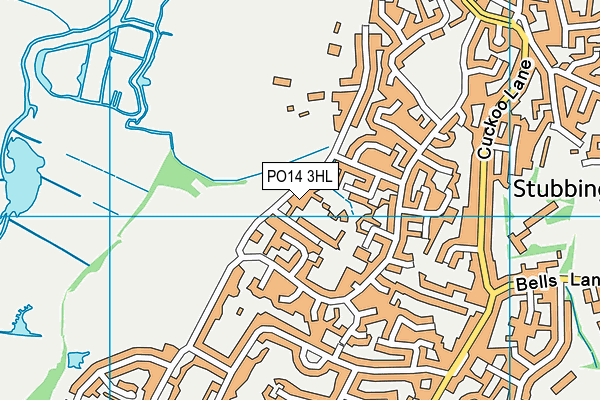 PO14 3HL map - OS VectorMap District (Ordnance Survey)