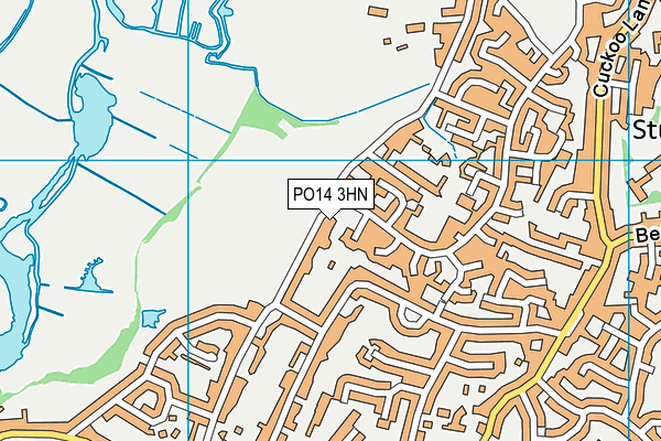 PO14 3HN map - OS VectorMap District (Ordnance Survey)