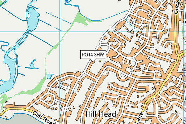 PO14 3HW map - OS VectorMap District (Ordnance Survey)