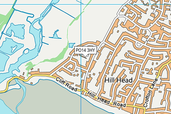 PO14 3HY map - OS VectorMap District (Ordnance Survey)