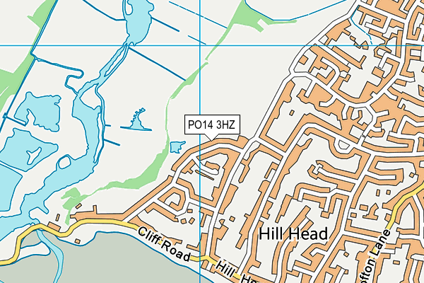 PO14 3HZ map - OS VectorMap District (Ordnance Survey)