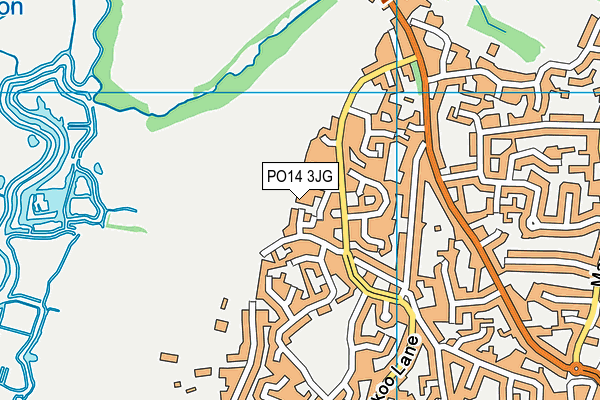 PO14 3JG map - OS VectorMap District (Ordnance Survey)