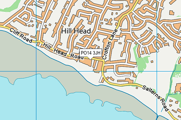 PO14 3JH map - OS VectorMap District (Ordnance Survey)