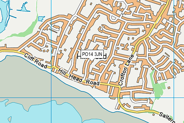 PO14 3JN map - OS VectorMap District (Ordnance Survey)