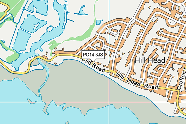 PO14 3JS map - OS VectorMap District (Ordnance Survey)