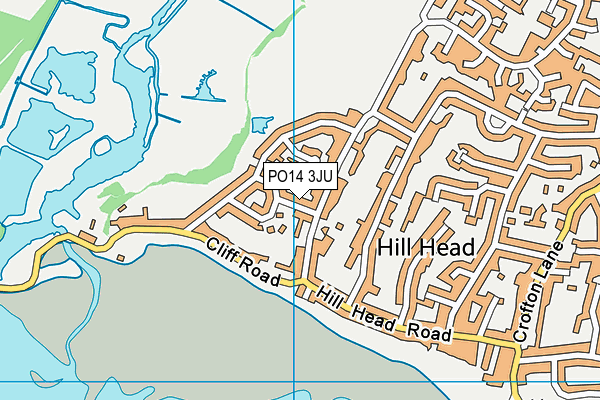 PO14 3JU map - OS VectorMap District (Ordnance Survey)