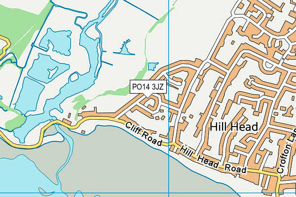 PO14 3JZ map - OS VectorMap District (Ordnance Survey)