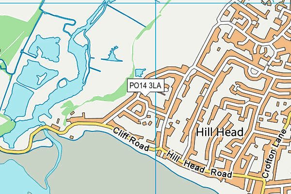 PO14 3LA map - OS VectorMap District (Ordnance Survey)