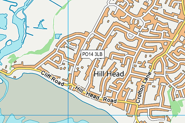 PO14 3LB map - OS VectorMap District (Ordnance Survey)