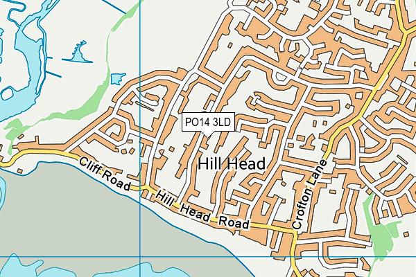PO14 3LD map - OS VectorMap District (Ordnance Survey)