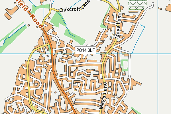 PO14 3LF map - OS VectorMap District (Ordnance Survey)