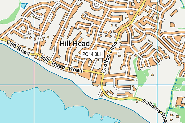 PO14 3LH map - OS VectorMap District (Ordnance Survey)
