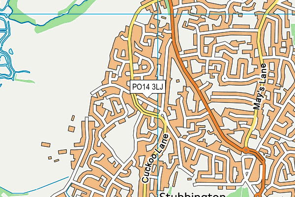 PO14 3LJ map - OS VectorMap District (Ordnance Survey)