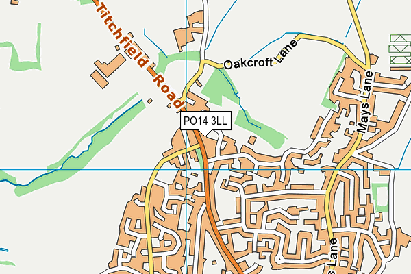 PO14 3LL map - OS VectorMap District (Ordnance Survey)