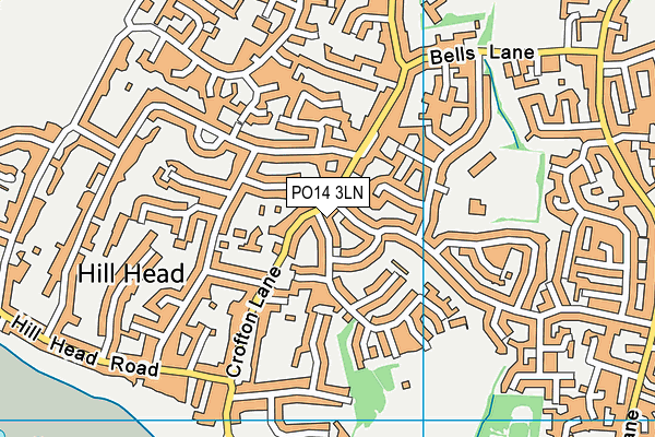 PO14 3LN map - OS VectorMap District (Ordnance Survey)