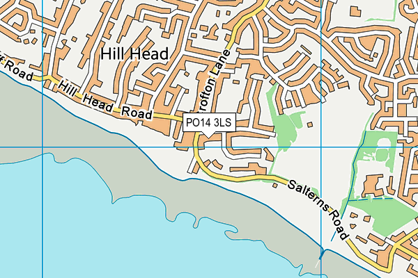 PO14 3LS map - OS VectorMap District (Ordnance Survey)