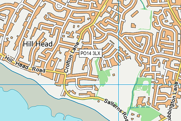 PO14 3LX map - OS VectorMap District (Ordnance Survey)