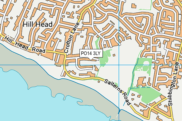 PO14 3LY map - OS VectorMap District (Ordnance Survey)