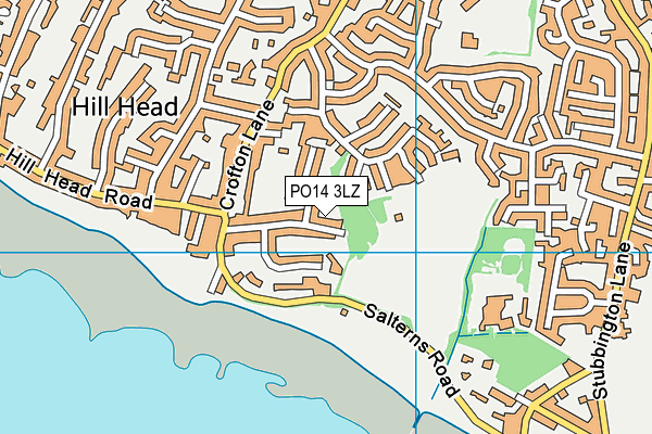 PO14 3LZ map - OS VectorMap District (Ordnance Survey)