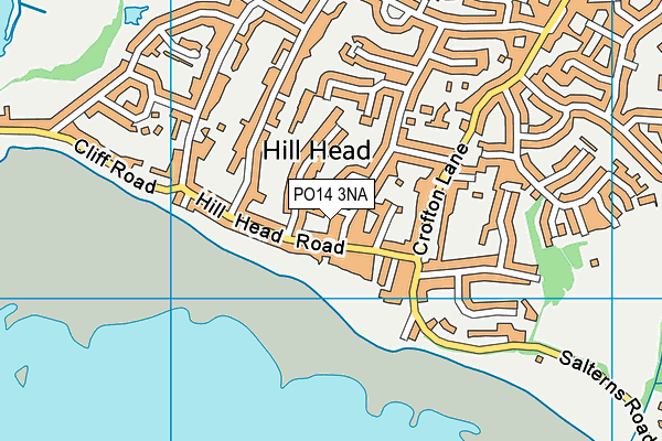 PO14 3NA map - OS VectorMap District (Ordnance Survey)