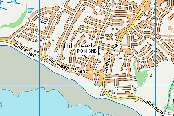 PO14 3NB map - OS VectorMap District (Ordnance Survey)