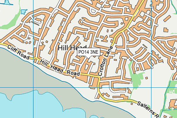 PO14 3NE map - OS VectorMap District (Ordnance Survey)