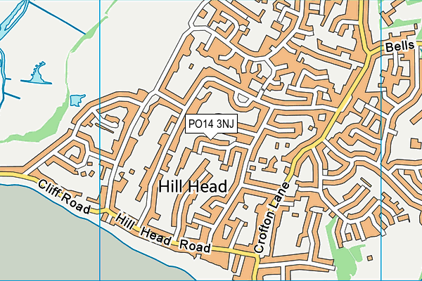 PO14 3NJ map - OS VectorMap District (Ordnance Survey)