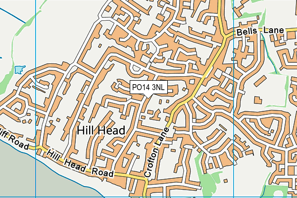 PO14 3NL map - OS VectorMap District (Ordnance Survey)